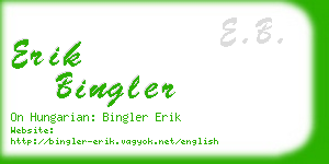 erik bingler business card